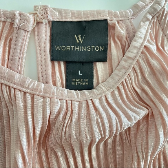 Worthgton Pink Flowing Shimmery Size Large Top - Picture 3 of 8